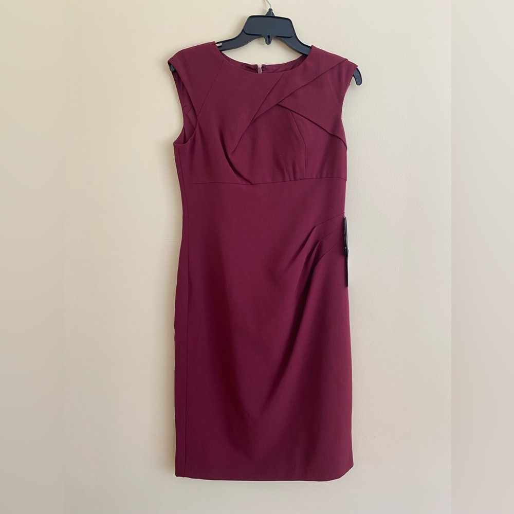 Adrianna Papell Burgundy Nouveau Origami Dress